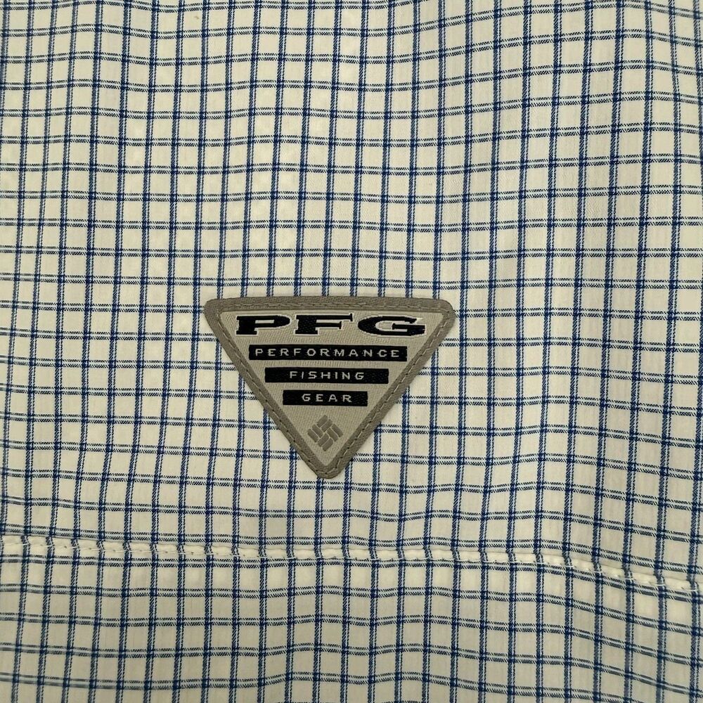 Columbia PFG Super Tamiami Shirt Mens XXL Blue Plaid Fishing Vented Long Sleeve - Picture 8 of 11
